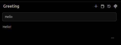 Chat view after sending a message through the custom model