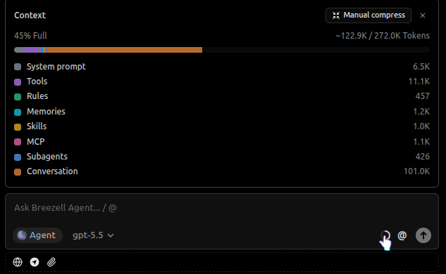 Context usage breakdown