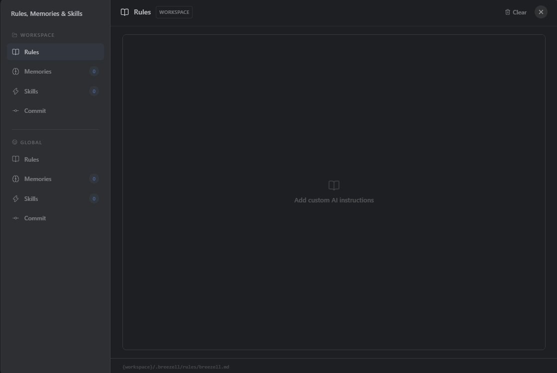 Workspace Rules settings