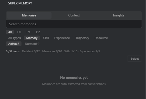 Empty Memory category after the repair
