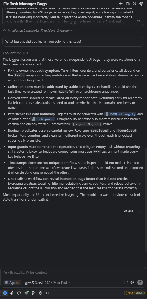 AI summarizing lessons from the repair
