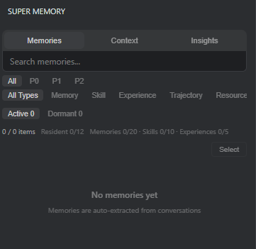 Super Memory panel